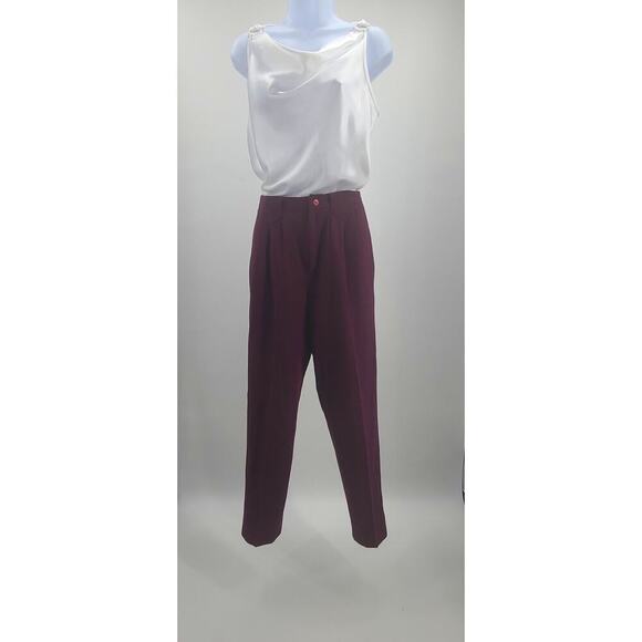 Fundamental Things Pants - Fundamental Things Petites Vintage Wool pleated pants burgundy Size 4 Preppy